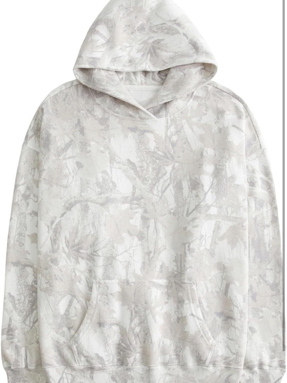 Woman’s Lightweight Hooded Sweatshirt in Gray-White Camouflage S